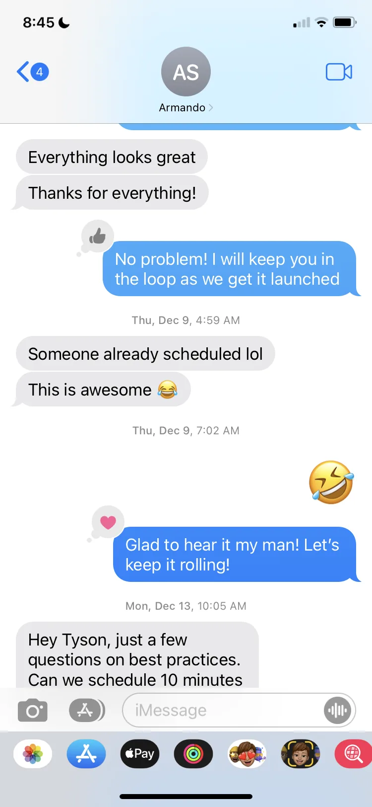 Screenshot: Someone already scheduled lol — this is awesome!